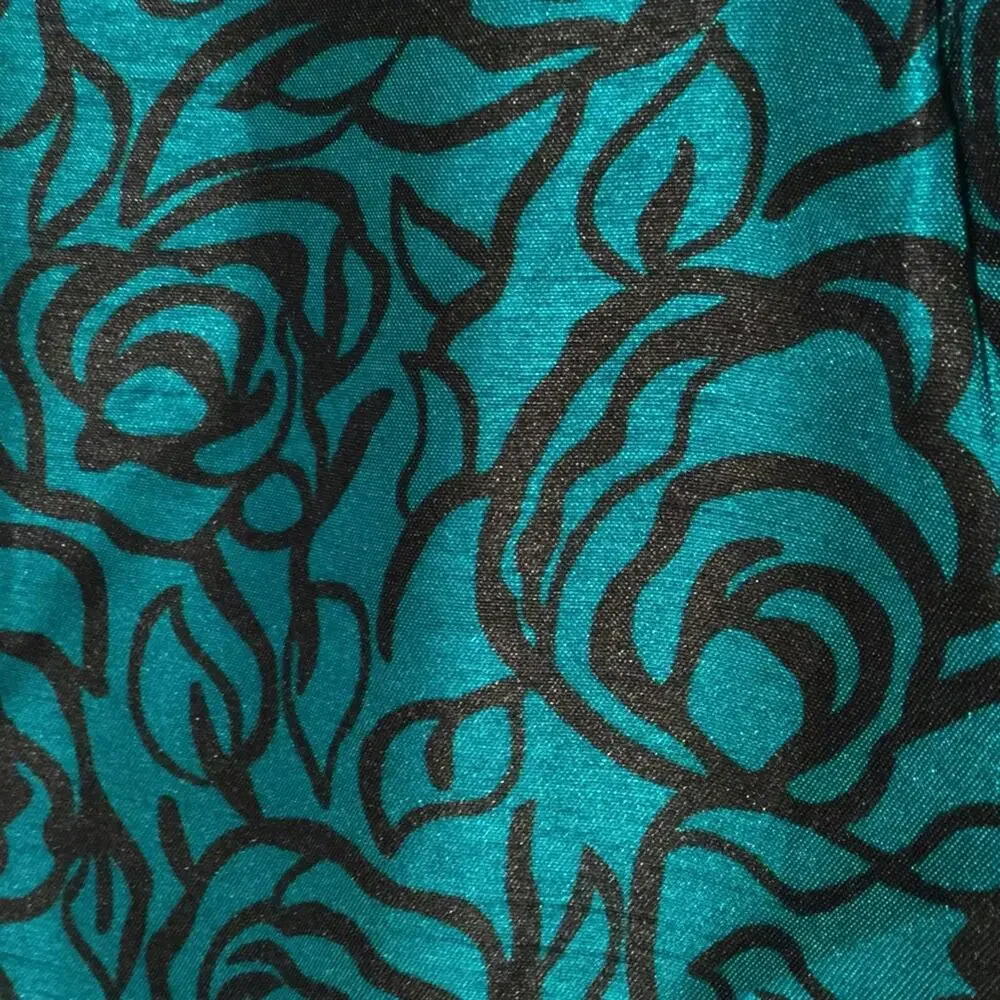 Green black drop waste bow detailed dress NWT